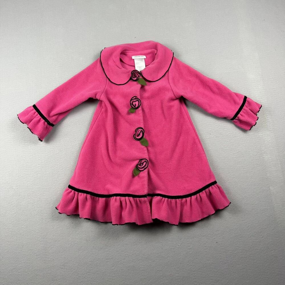 Bonnie Jean Girls Pink Fleece Rose Coat 4T